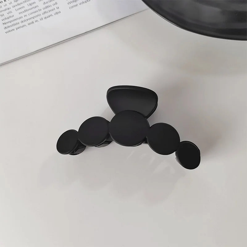 Black Geometric Plastic Hair Claw