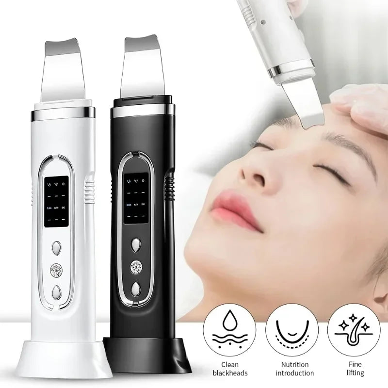 Ultrasonic Skin Scrubber Electric Facial Cleansing Pore Deep Cleanser Acne Blackhead Remover Peeling Shovel Device BeautyMachine